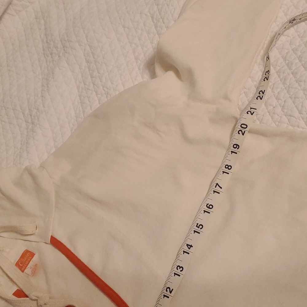 🍒J. Crew Tipped V-Neck Beach Mariner Hoodie, Size S - Picture 5 of 11